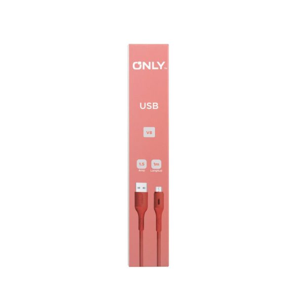 CABLE USB MOD 118 ECO LISO 2 ONLY V8 ROJO Imponik San Luis